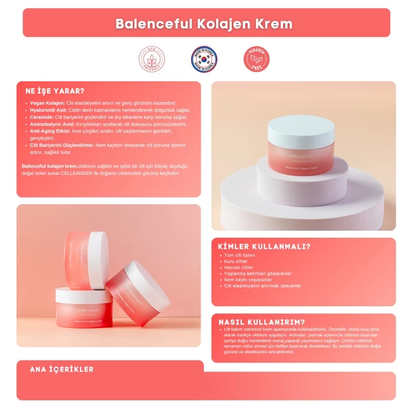 CELLEANSER Yoğun Nemlendirici, Kırışıklık Karşıtı, Kolajen Bakım Kremi - 4