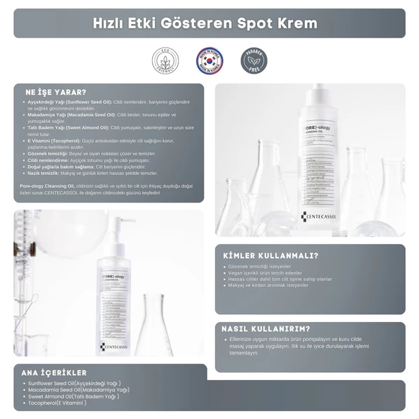 CENTECASSOL Gözenek Sıkılaştırıcı, Yaşlanma Karşıtı, Nemlendirici, Hafif Yapılı Pore-ology Vegan Temizleme Yağı - 4