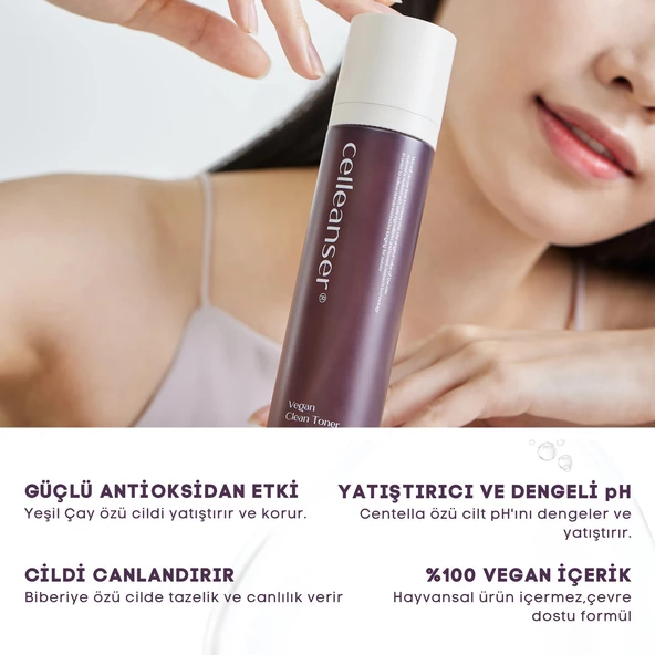 CELLEANSER Nemlendirici, Yaşlanma Karşıtı, Canlandırıcı, Antioksidan, Sivilce Ve Gözenek Karşıtı Vegan Tonik - 2