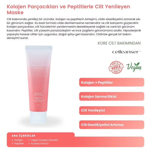 CELLEANSER Balenceful Kolajen ve Peptit İçeren Soyulabilir Yüz Maskesi - 2