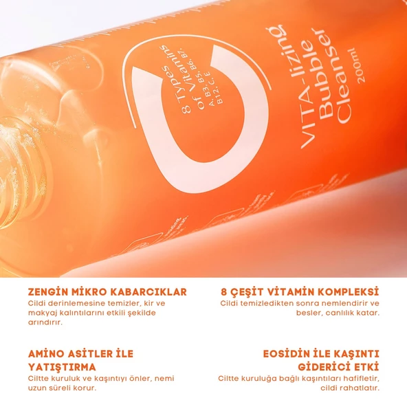 CELLEANSER 8 Çeşit Vitamin (A, B3, B5, B6, B7, B12, C, E) ve Amino asit İçeren Köpük Temizleyici - 3
