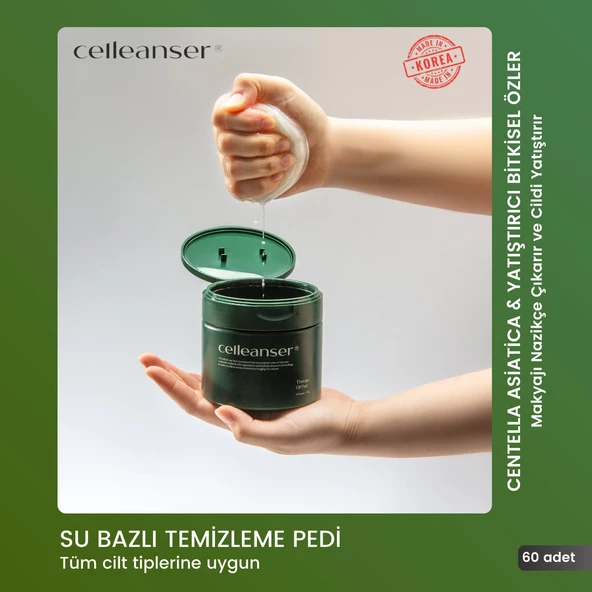 CELLEANSER Centella Asiatica içeren %100 Pamuktan yapılmış Nemlendirici Temizleme Pedi Therapy Oil Pad