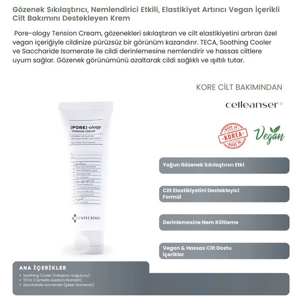 CENTECASSOL Gözenek Sıkılaştırıcı, Yaşlanma Karşıtı, Nemlendirici Pore-ology Tension Vegan Yüz Kremi - 2