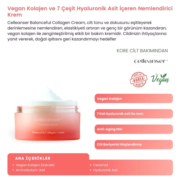 CELLEANSER Yoğun Nemlendirici, Kırışıklık Karşıtı, Kolajen Bakım Kremi - 2