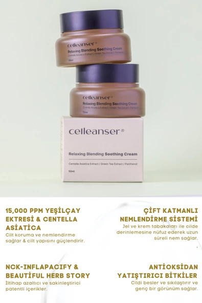 CELLEANSER Çift Katmanlı Yatıştırıcı Etki Sağlayan Yaşlanma Karşıtı, Nemlendirici, Besleyici Krem - 3