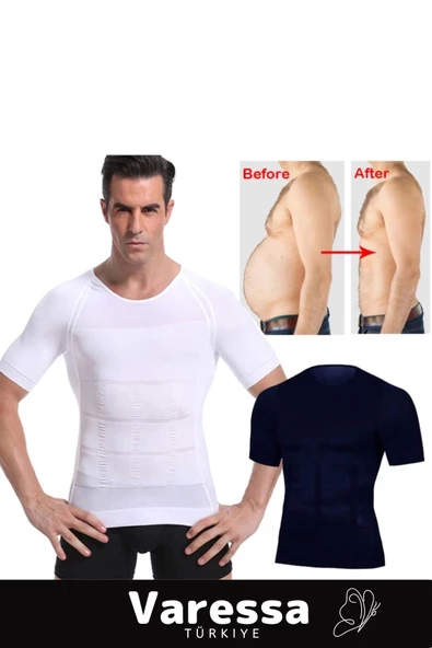 Premium Bel Göğüs Dik Duruş Jınekomast Toparlayıcı Erkek Extra Göbek Sıkılaştır Kısa Kol Korse Atlet - 6