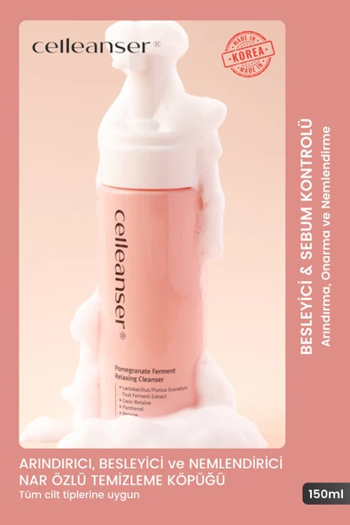 CELLEANSER Arındırıcı, Nemlendirici, Besleyici Nar Özlü Temizleme Köpüğü
