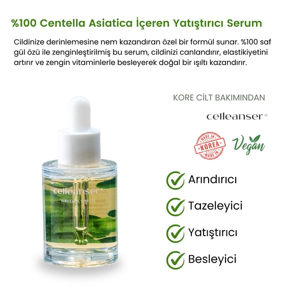 CELLEANSER Centella Asiatica Içeren Bariyer Onarıcı, Nemlendirici, Yenileyici, Yatıştırıcı Yüz Serumu