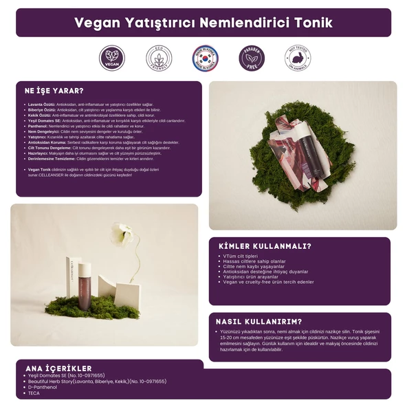 CELLEANSER Nemlendirici, Yaşlanma Karşıtı, Canlandırıcı, Antioksidan, Sivilce Ve Gözenek Karşıtı Vegan Tonik - 3