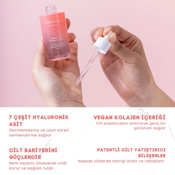 CELLEANSER Yoğun Nemlendirici, Kırışıklık Karşıtı, Balanceful Kolajen Bakım Serumu - 3