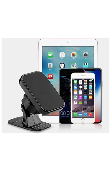 Torpidoya Yapışan 3m Yapışkanlı Oto Manyetik Mıknatıslı Araç Içi Telefon Tutucu X 2 Metal Plakalı - 4