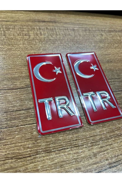 TÜM ARAÇLAR İÇİN PLAKA KIRMIZI TR YAZISI 2Lİ - 2