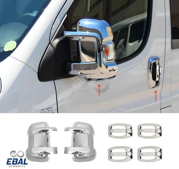 Fiat Ducato Krom Kapı Kolu 4 Kapı+ Ayna Kapağı ABS 2 Parça 2006 Ve Üzeri - 3