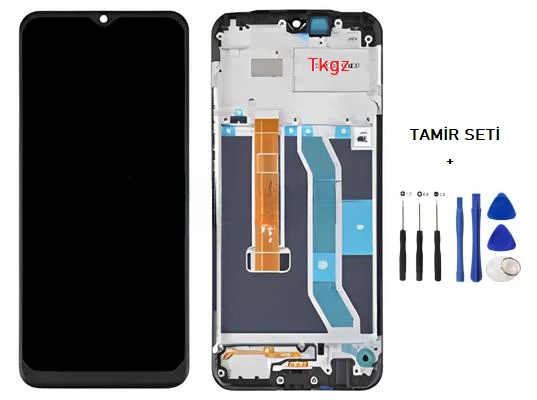 Tkgz - Oppo Realme C15 Lcd Ekran Dokunmatik -A- Kalite ÇITALI + TAMİR SETİ ürün görseli