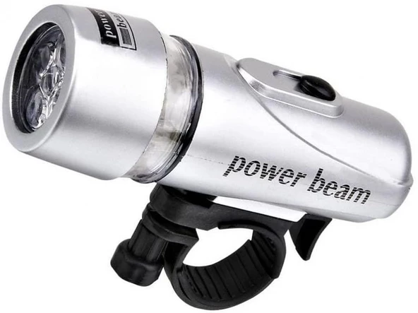 Led Bisiklet Lambası Feneri Ön Far Işık Aydınlatma ( Pil Dahil) Gri Renk - 6