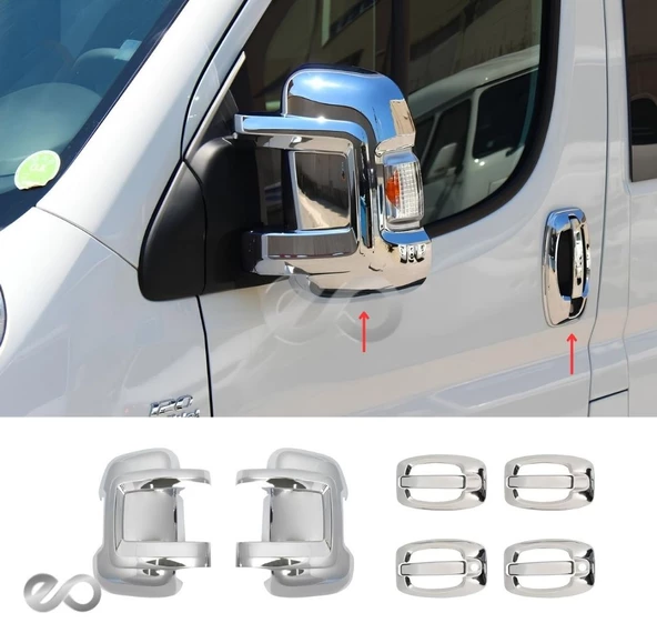 Fiat Ducato Krom Kapı Kolu 4 Kapı+ Ayna Kapağı ABS 2 Parça 2006 Ve Üzeri - 4