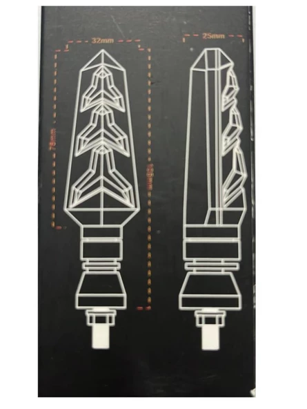 Algaride Motorsiklet Led Sarı Sinyal Y Model Kayar aks 08 08 su gecirmez - 2