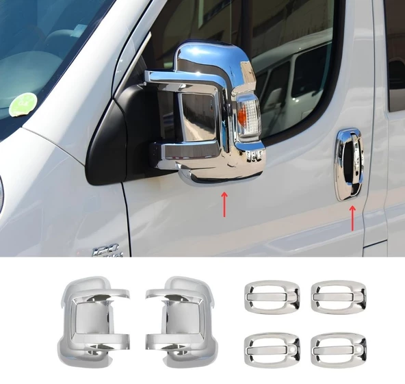 Fiat Ducato Krom Kapı Kolu 4 Kapı+ Ayna Kapağı ABS 2 Parça 2006 Ve Üzeri - 5