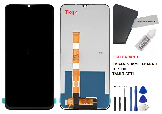 Tkgz - Oppo Realme C11 Lcd Ekran Dokunmatik -A- Kalite + B-7000 + TAMİR SETİ ürün görseli