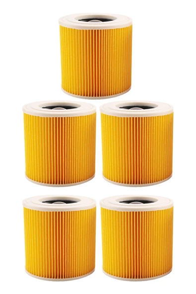Karcher A 2574 PT Uyumlu 5 Adet Süpürge Silindirik Filtresi