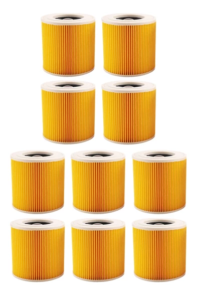 Karcher NT 27/1 Uyumlu Süpürge Silindirik Filtresi 10 Adet