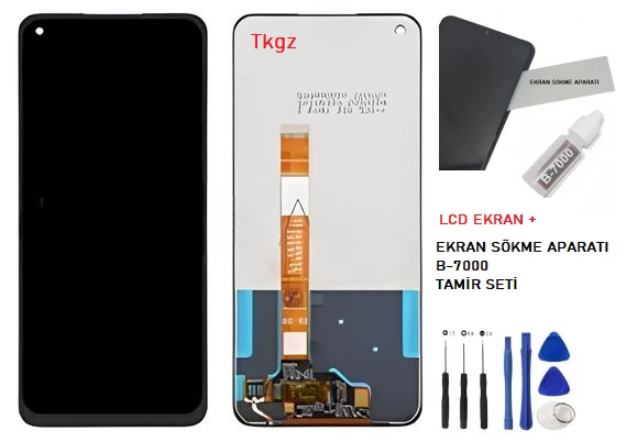 Tkgz - Oppo A72 Lcd Ekran Dokunmatik -A- Kalite + B-7000 + TAMİR SETİ - 1