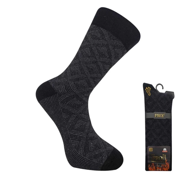 Pamuklu Havlu Kışlık Erkek Çorabı - Cebelitarık - Siyah - No: 41-44 - (14639) ürün görseli 1