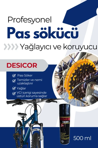 Desicor 1000 VCI Sprey Pas Sökücü Yağlayıcı Korozyon Önleyici Genel Bakım Spreyi 500 ml 5 Adet - 5