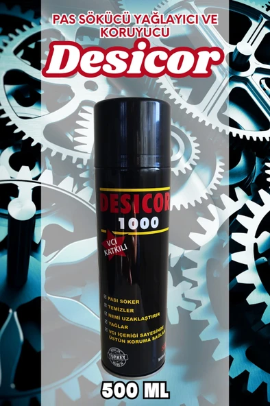 Desicor 1000 VCI Sprey Pas Sökücü Yağlayıcı Korozyon Önleyici Genel Bakım Spreyi 500 ml 5 Adet - 4
