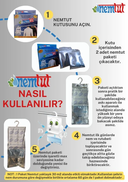 Nem Alıcı Rutubet Emici Koku Giderici Korozyon Önleyici ( 5 Kutu Içerisinde 10 Paket ) - 2