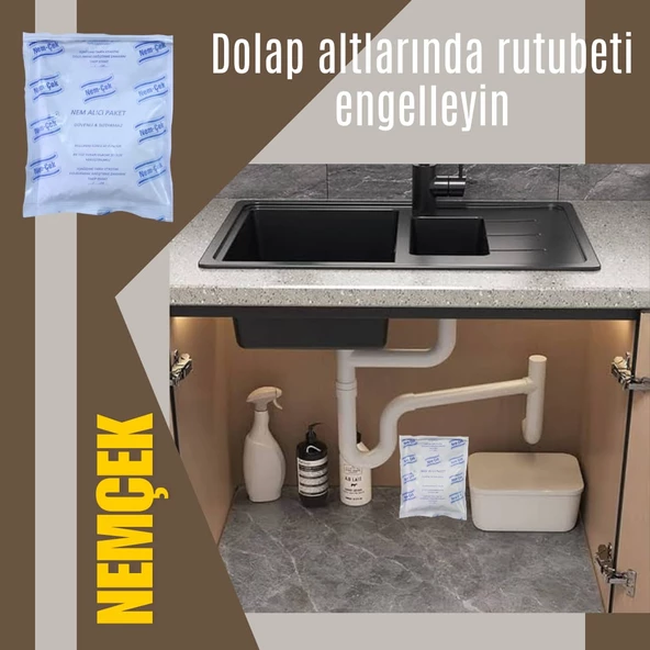 Yemek Dolabı Nemçek Nem Emici Çekici Rutubet Alici Küf Önleyici Kötü Koku Giderici 2000 gr 10 Paket - Resim 5