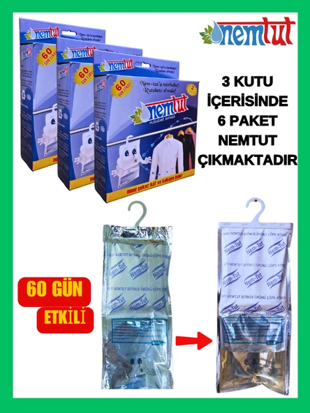 Nem Alıcı Rutubet Emici Koku Giderici Korozyon Önleyici ( 3 Kutu Içerisinde 6 Paket )