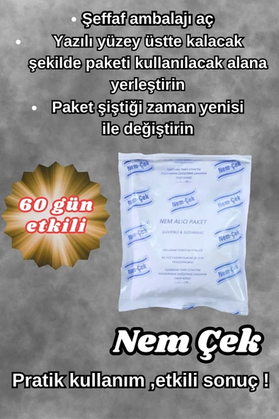 Bazalara Nemçek Nem Alıcı Tutucu Rutubet Giderici Önleyici Korozyon Koku Giderici 1000 gr 5 Paket - 2