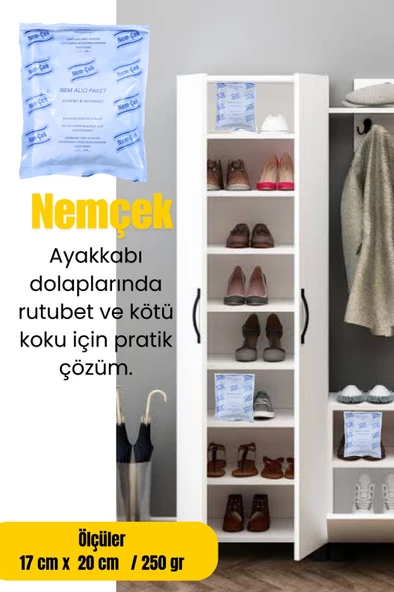 Kıyafet Dolabı Nemçek Nem Çekici Nem Emici Rutubet Alici Küf Önleyici Koku Giderici 400 gr 2 Paket - Resim 4