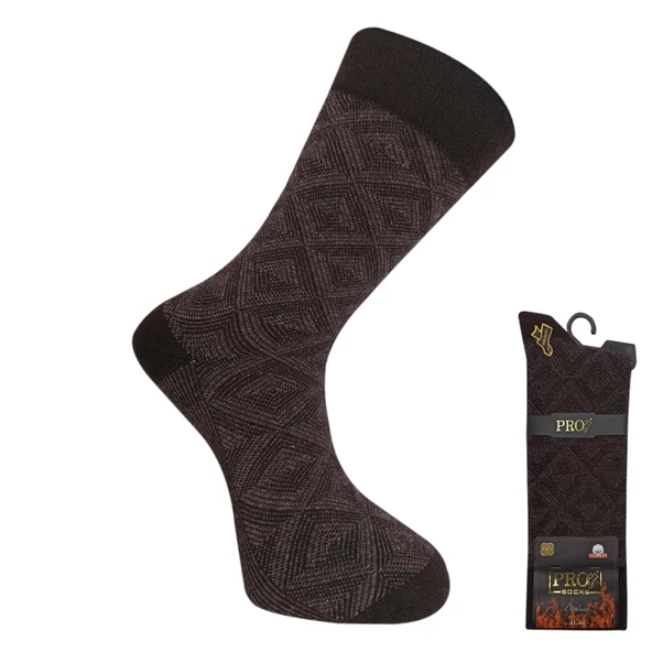 Pamuklu Havlu Kışlık Erkek Çorabı - Cebelitarık - Kahverengi - No: 41-44 (14639) ürün görseli 1