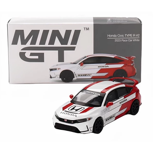 Nessiworld Mini Gt 1/64 Honda Civic Type R #2 2023 Pace Car White - 2