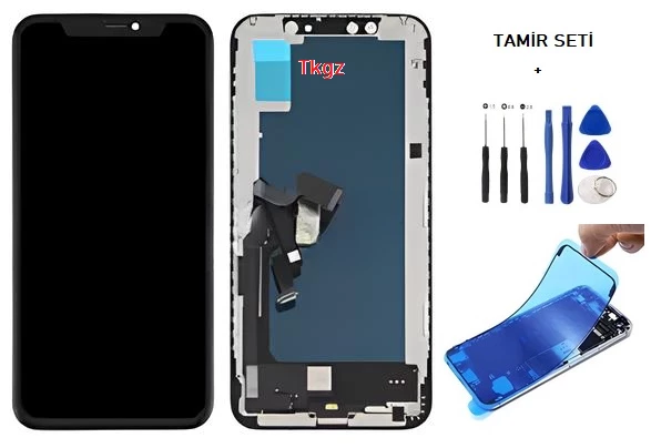Tkgz - iPhone XS Lcd Ekran Dokunmatik -A- Kalite (JK MARKA ) + TAMİR SETİ + TOZ BANTI ürün görseli