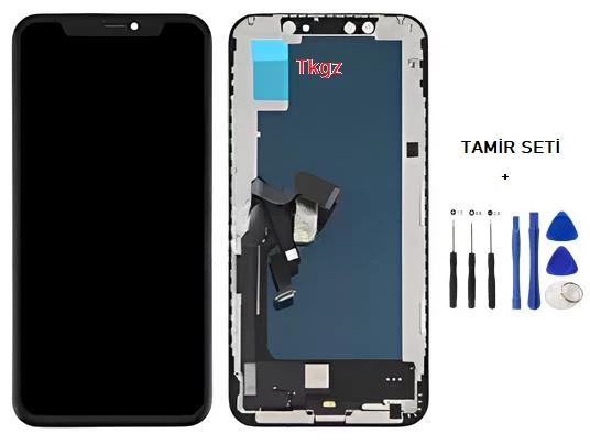Tkgz - iPhone XS Lcd Ekran Dokunmatik -A- Kalite (GX MARKA) + TAMİR SETİ