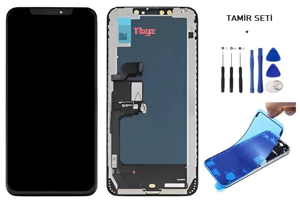 Tkgz - iPhone XS MAX Lcd Ekran Dokunmatik -A-  Kalite (JK MARKA ) + TAMİR SETİ + TOZ BANTI