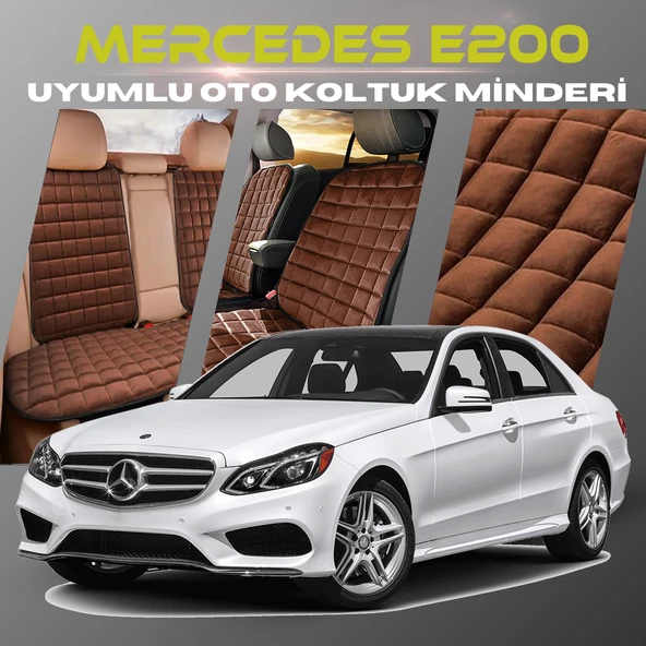 Mercedes E200 Kahverengi Renk Tay Tüyü Cepli & Terletmez Sırtlı Oto Koltuk Minder Seti - Koltuk Koruma Kılıfı (ÖN & ARKA TAM SET) ürün görseli
