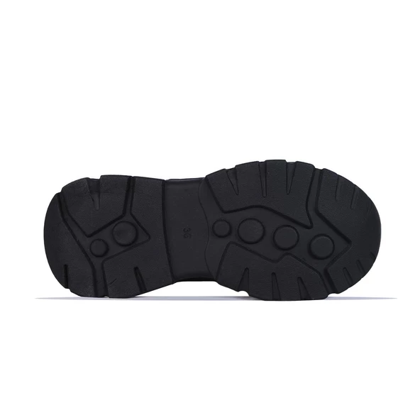 Skuaıter 1001-6 Siyah Kalın Taban Kadın Sneaker Ayakkabı - 4