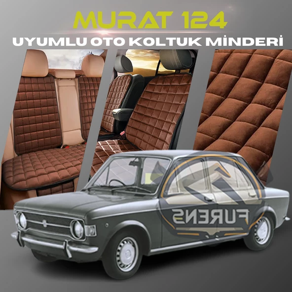 Murat 124 Kahverengi Renk Tay Tüyü Cepli & Terletmez Sırtlı Oto Koltuk Minder Seti - Koltuk Koruma Kılıfı (ÖN & ARKA TAM SET) ürün görseli