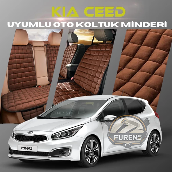 Kia Ceed Kahverengi Renk Tay Tüyü Cepli & Terletmez Sırtlı Oto Koltuk Minder Seti - Koltuk Koruma Kılıfı (ÖN & ARKA TAM SET) ürün görseli