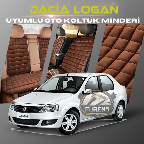 Dacia Logan Kahverengi Renk Tay Tüyü Cepli & Terletmez Sırtlı Oto Koltuk Minder Seti - Koltuk Koruma Kılıfı (ÖN & ARKA TAM SET) ürün görseli