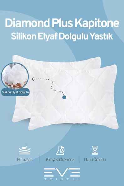 Antialerjik Vakumlu Fermuarlı Yıkanabilir Diamon Plus Kapitone Yastık 50x70 Cm 800 gr - 2