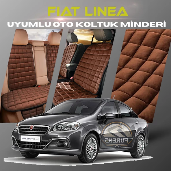 Fiat Linea Kahverengi Renk Tay Tüyü Cepli & Terletmez Sırtlı Oto Koltuk Minder Seti - Koltuk Koruma Kılıfı (ÖN & ARKA TAM SET) ürün görseli
