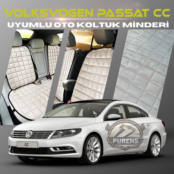 Volksvogen Passat cc Bej Renk Tay Tüyü Cepli & Terletmez Sırtlı Oto Koltuk Minder Seti - Koltuk Koruma Kılıfı (ÖN & ARKA TAM SET) ürün görseli