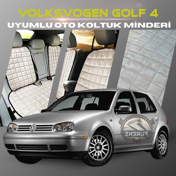 Volksvogen Golf 4 Bej Renk Tay Tüyü Cepli & Terletmez Sırtlı Oto Koltuk Minder Seti - Koltuk Koruma Kılıfı (ÖN & ARKA TAM SET) ürün görseli