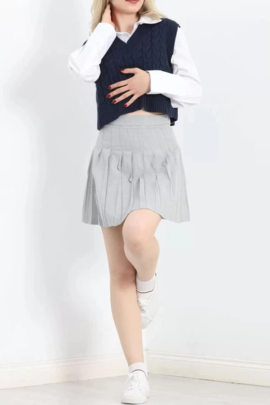 Pileli Etek Gri - 5028.148. - 8