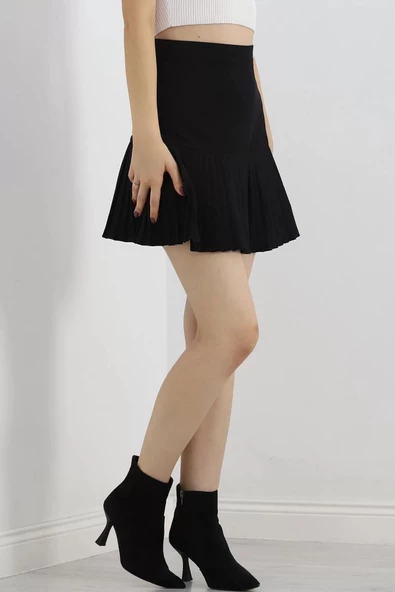 Pileli Mini Etek Siyah - 20167.1859. - 3